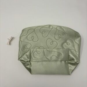 VTG Victoria's Secret Green Pastel Cosmetic Bag Hearts NWT (READ DESC)